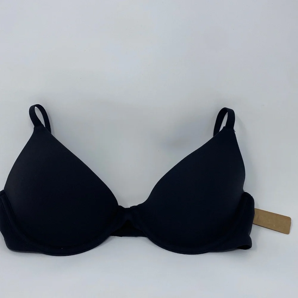 SKIMS Fits Everybody Scoop Plunge Bra BR-UWR-1997 Onyx Size 32C - Picture 6 of 7